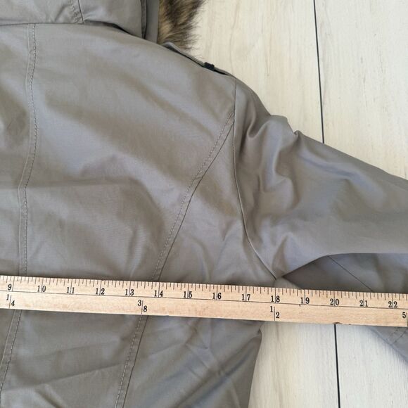 Laundry By Shelli Segal Long Parka Women’s XS Faux Fur Hooded Coat Green - Picture 12 of 14